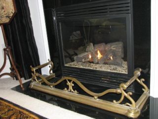 antique french fireplace fender brass
