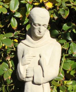   SAINT FRANCIS Garden Statue w Smooth Weathered Texture St Frances