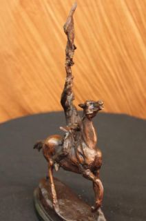 Bronze Sculpture by Frederic Remington Buffalo Signal Indian on