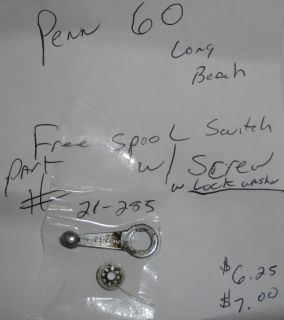 Penn 60 Long Beach Conventional Fishing Reel Part Free Spool Switch 21