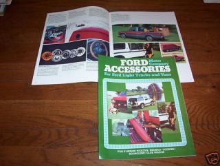 1980 Ford Pickup Truck Bronco Econoline Van etc Accessories Brochure