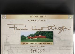Frank Lloyd Wright Midway Barn and Buildings Ertl Porcelin Collectible