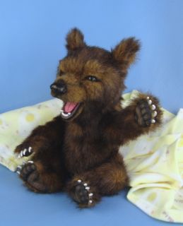 OOAK Baby Grizzly Bear Cub Soft Sculpture Teddybear Artist Melisa