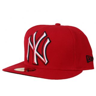 New Era Cap NY Yankees Scarlet Red White Logo Big Bevel