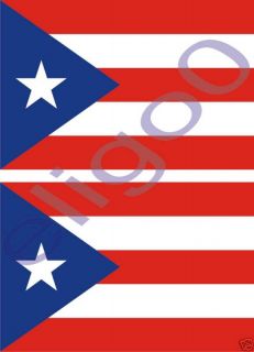 Puerto Rico State 2X Flags Bumper Stickers Decals USA