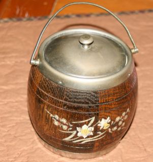 Vintage wooden biscuit jar