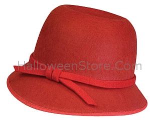 Red Flapper Hat  a great accessory for a 20s or Flapper Costume.