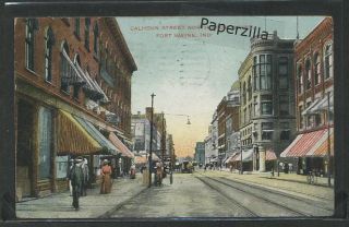 In Fort Wayne 1908 Calhoun Street Store Fronts Wagons