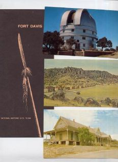 Fort Davis Texas Brochure and 3 Postcards 1963 National Historic Site