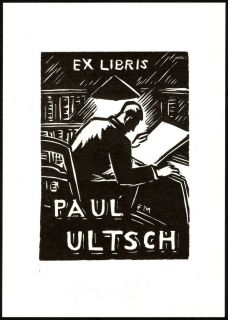 Woodcut Bookplate by Famous Artist Frans Masereel 1968