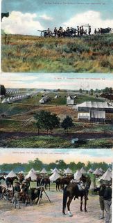 RARE Military Postcard Lot 3 Fort Benjamin Harrison Artillery Cavalry