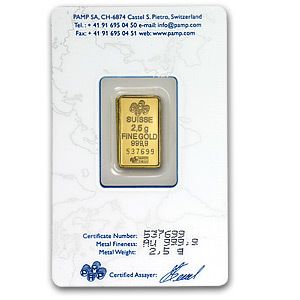  Gold Bar Pamp Suisse Lady Fortun with Assay Card and Serial