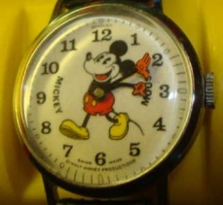 Vintage Bradley Mens Mickey Mouse Watch Mint in Box
