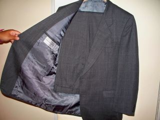 Fleischers Clothes Mens Gray 2 Button 100 Pure Wool Suit 38 Reg