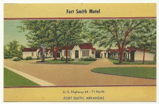Vintage Unused Postcard Fort Smith Motel, Fort Smith Arkansas, Lenis