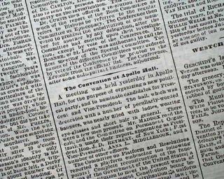  1st Woman for President Frederick Douglass 1872 Old Newspaper