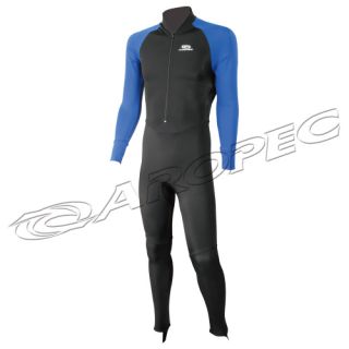  Lycra Full Wetsuit Gear Diving Surf Front Zip Black 2XS 3XXL