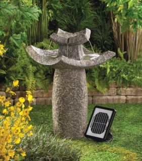 Temple Water Fountain Solar or Electric Plug Option