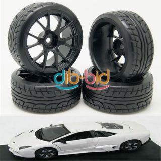 4pcs RC Drift Rubber Tires Tyre Plastic Wheel Rim 1 10 on Road Car Toy