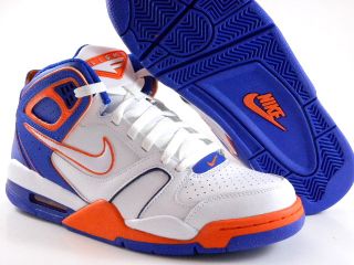 Nike Flight Falcon White Blue Orange Knicks Basketball Trainers Retro
