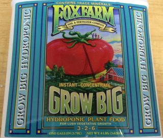 Fox Farm Grow Big Nutrients Liquid for Hydroponics 2 oz 4 oz 6 oz 8 oz