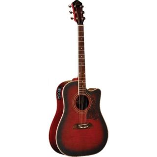  Washburn OG2CE Cutaway Acoustic Electric Guitar FLM Black Chry