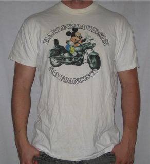 Vtg 80s Mickey Mouse Harley Davidson T Shirt San Fran M