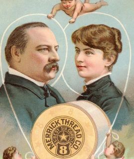 1888 President Grover Cleveland Francis Folsom Wedding Cherub Merrick