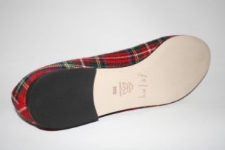 Womens Designer Shoes FS/ NY French Sole GRAVE Flats Red Tartan Skull