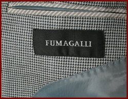 New Fumagalli Gray Black HNDSTH Wool Silk Blazer 42 S