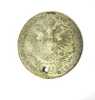 Austria Francis II Emperor 20 Kreuzer 1826 Silver Coin