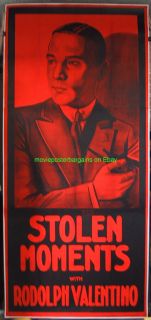 Stolen Moments Movie Poster Rudolph Valentino 1920 Three Sheet V F
