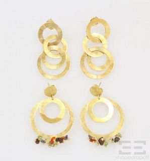 Rivka Friedman 2 Piece 18K Gold Clad Circle Drop Earrings