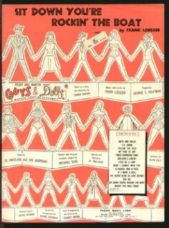 Guys Dolls 1950 Sit Down Youre Rockin The Boat Vintage Sheet Music