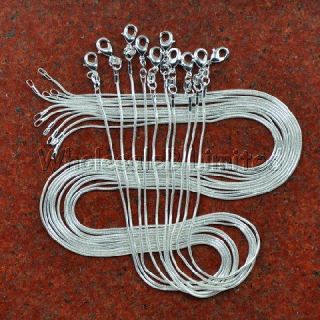 Wholesale 10pcs 2mm Silver Plated Snake Chain Necklace