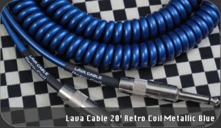 Lava Cable 20 Retro Coil Guitar Chord Metallic Blue New Free Shipping