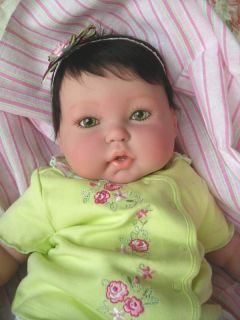  Chubby Baby Girl Doll Gabriella in Floral Layette Green Eyes