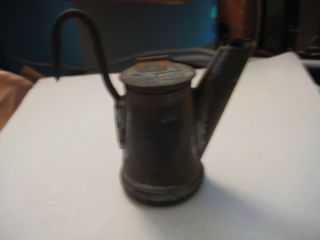  Tin Small Miners Oil Lamp Teapot Style Frostburg Oval Emblem