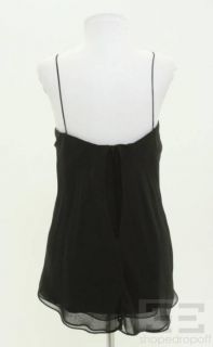 Foley & Corinna Black Silk Tie Front Sleeveless Top Size Small
