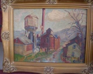 1930s New Hope School Pennsylvannia Impressionist signed landscape
