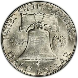 1954 P AU Silver Franklin Half Dollar 
