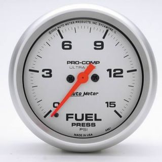 Autometer Ultra Lite Electrical Fuel Pressure Gauge 2 5 8 Dia Silver