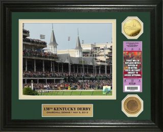 Kentucky Derby 138th Ticket 24KT Gold Dirt Photo Mint