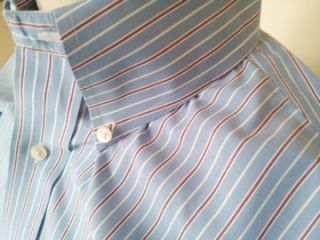 Brooks Brothers Blue and Red Stripe Oxford Stripe Shirt Size 16 34/35