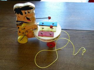 Rare Vintage 1962 Fisher Price #712 Fred Flintstone Zilo Pull Toy