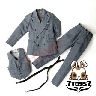 ACI Toys 1 6 Gangster Johnny Grey Suit Set Blazer Vest Pants Y Stray