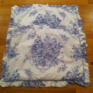   Home Heirloom Toile Garden Blue Std Pillow Shams French Chic