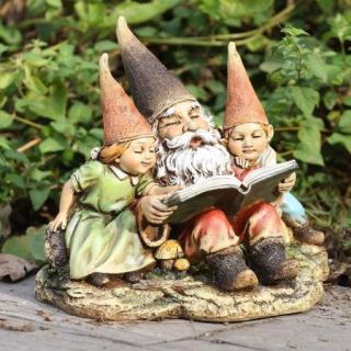 Storyteller Garden Gnome Children Outdoor Statue Decor