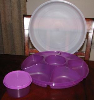 Tupperware Large Serving Center Divided Veggie Tray New