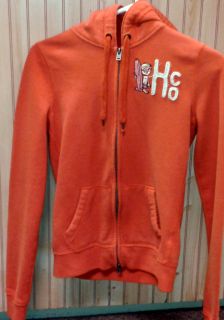 Beautiful Orange Hollister Hoodie Sweatshirt HCO Size Small